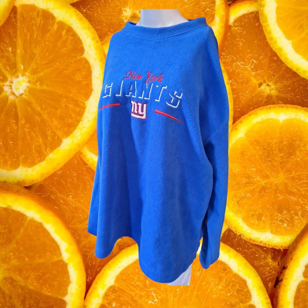 The Edge Blue Fleece New York Giants Long Sleeve Sweatshirt Size‎ Large